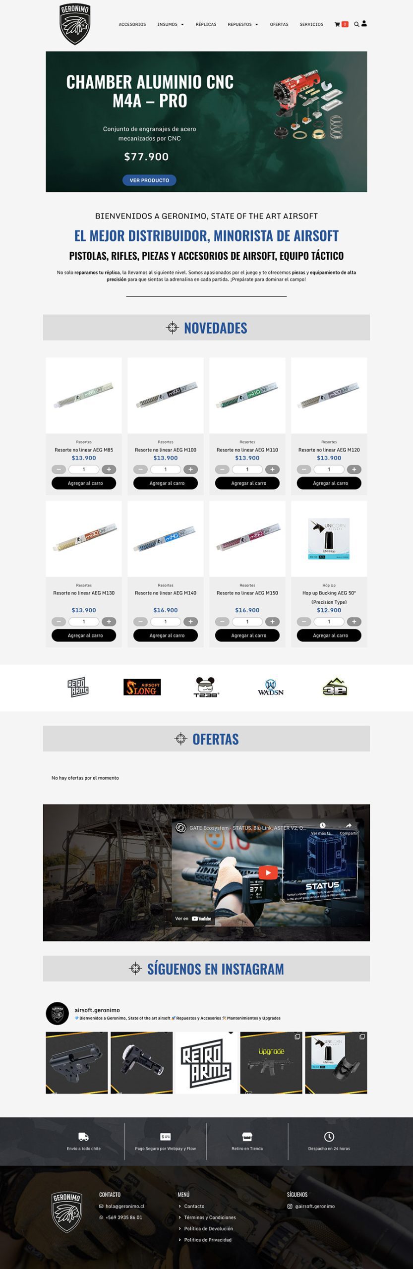 Tienda Online WooCommerce para Gerónimo Airsoft